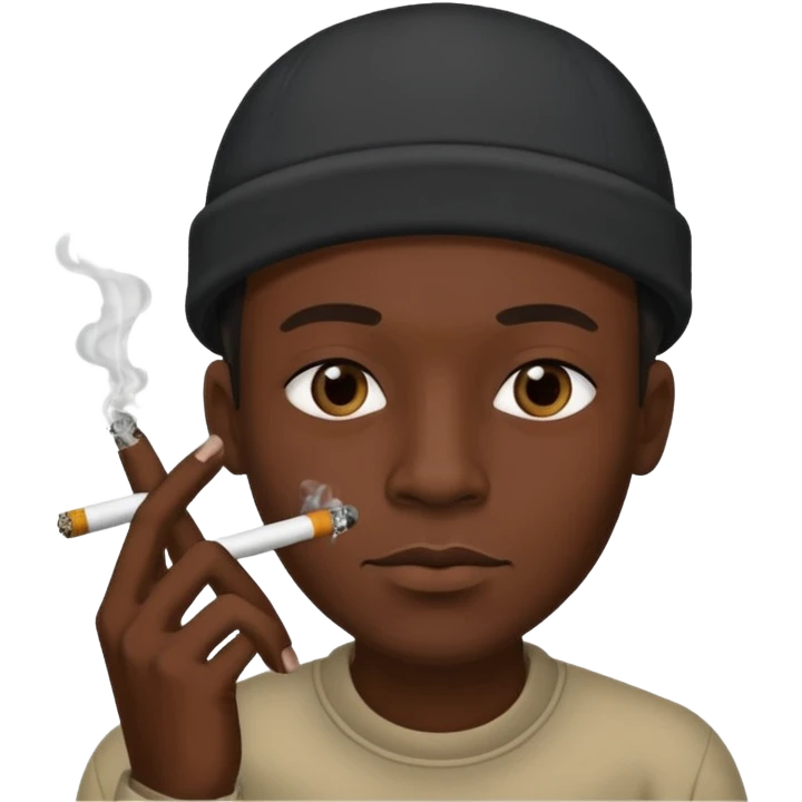 black man smoking a joint emoji