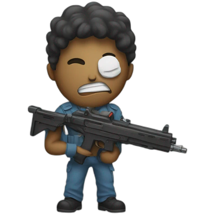 Emoji with un gun emoji