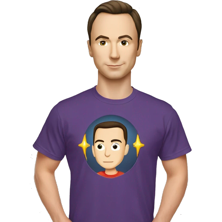 sheldon cooper from big bang theory in his flash t shirt emoji