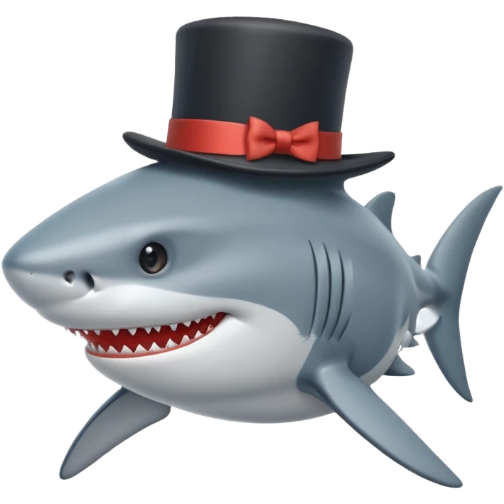 Shark with a top hat emoji