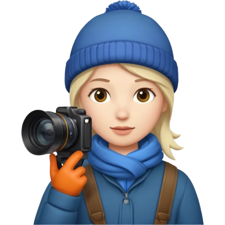 fotographer with winter clothes emoji