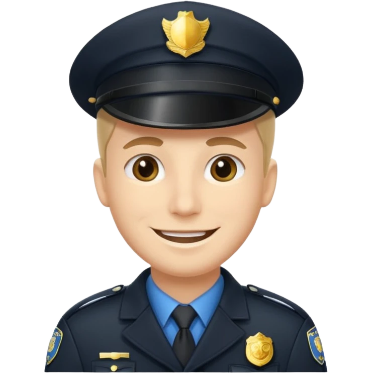 policeman smile in blackcoat emoji