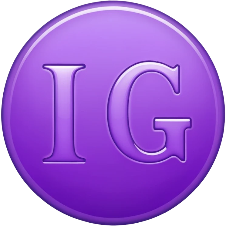 Purple circle 🟣 with letters “iG” emoji
