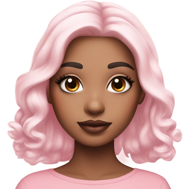 Make up cute with colour of soft sweet pink and white emoji