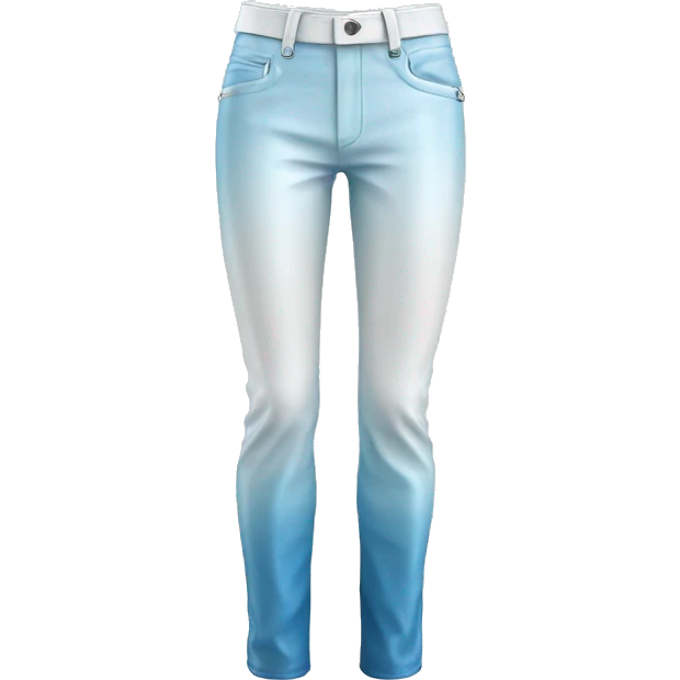 Realistic isolated light blue to white ombre leather pants.  emoji