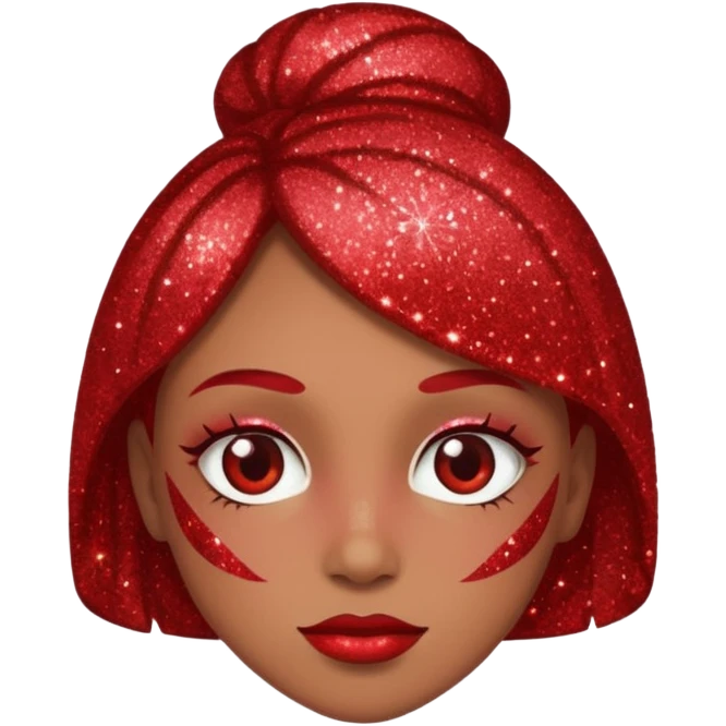 indivíduo vermelho glitter emoji
