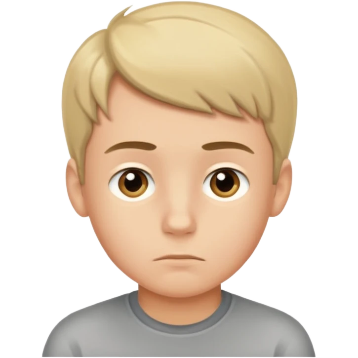 boy really thinking and focused emoji