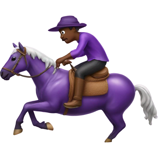 Eggplant riding a horse while wet emoji