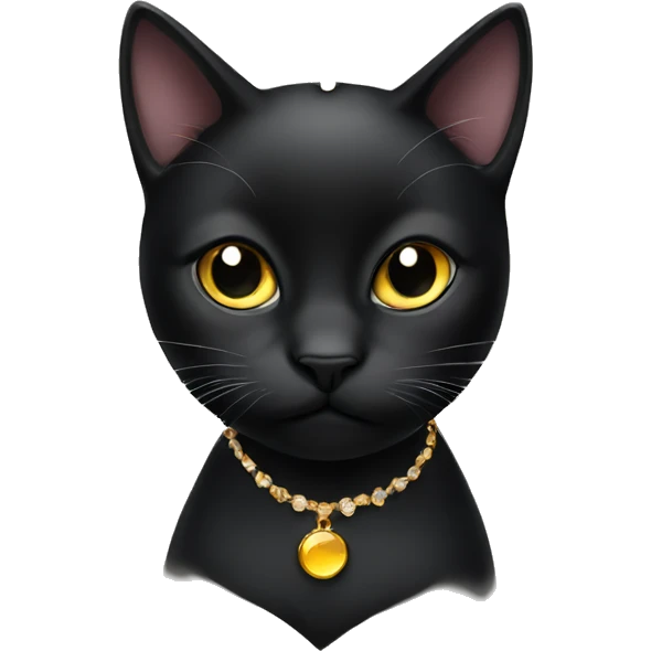 Black cat with necklace  emoji
