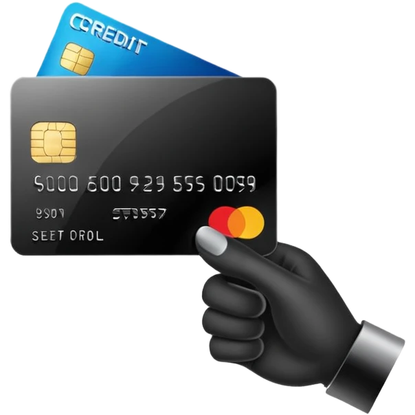 Black hand credit card emoji