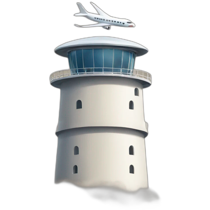 Plane in a tower emoji