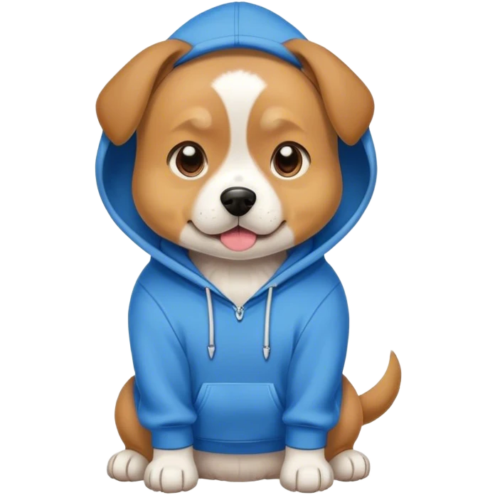Dog wearing hoodie emoji
