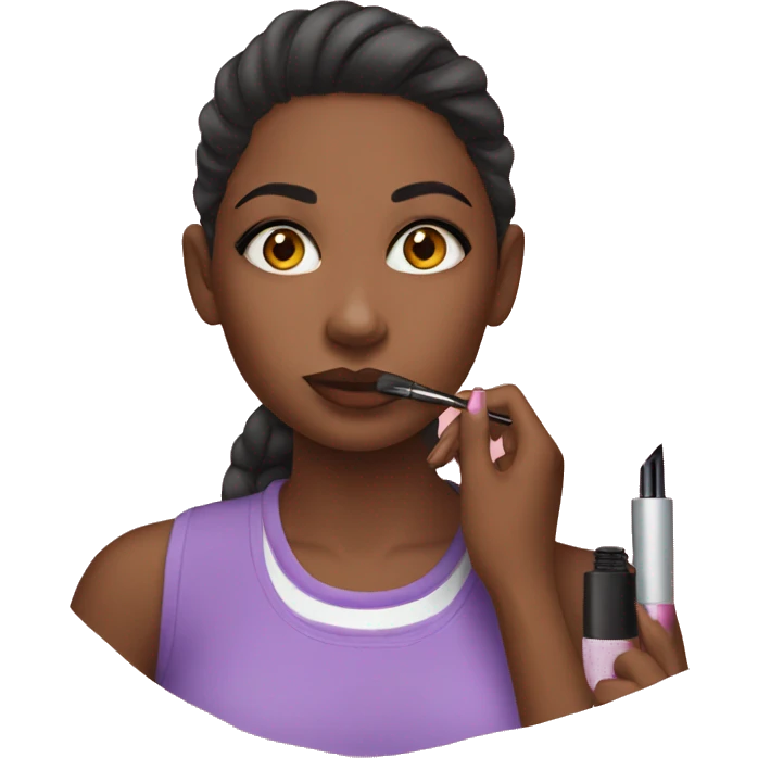 A girl doing her makeup  emoji