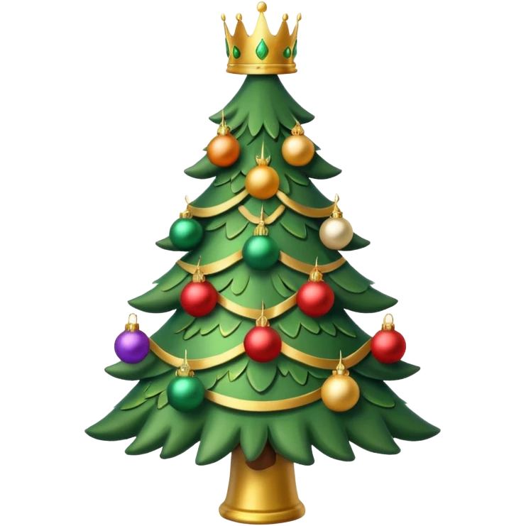 Christmas tree with a crown emoji