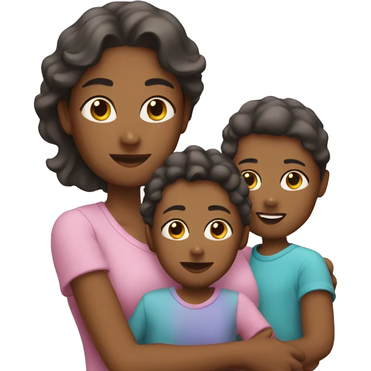 Mother with 3 children  emoji