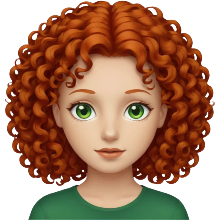 I am red head curly,green eyes emoji