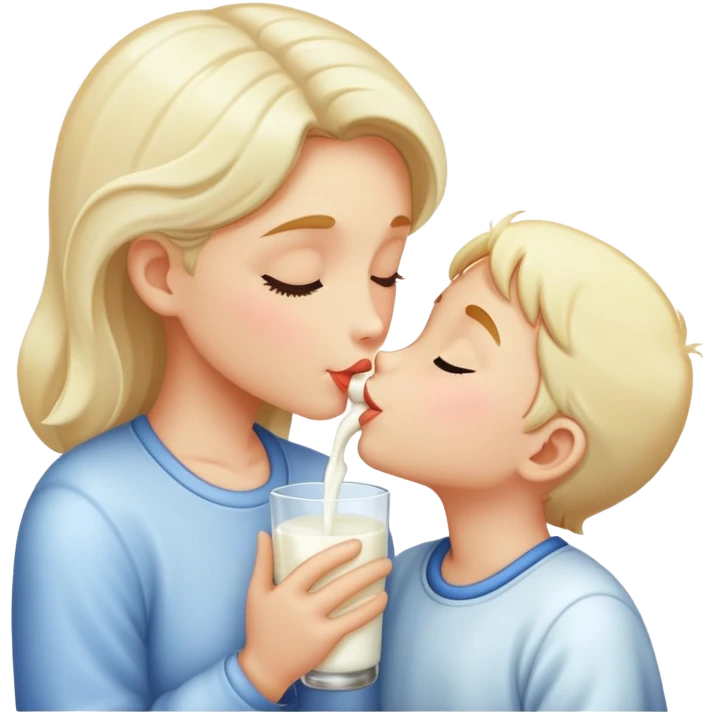 Milk-colored kiss emoji