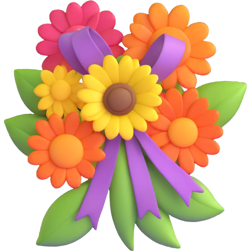 flower with a bow emoji
