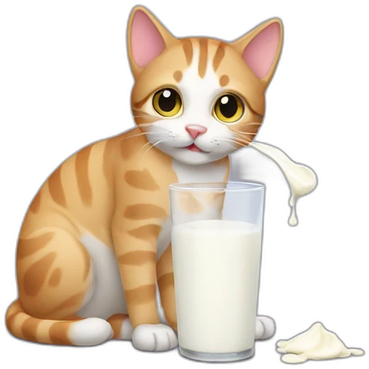 Cat-drinking-milk emoji