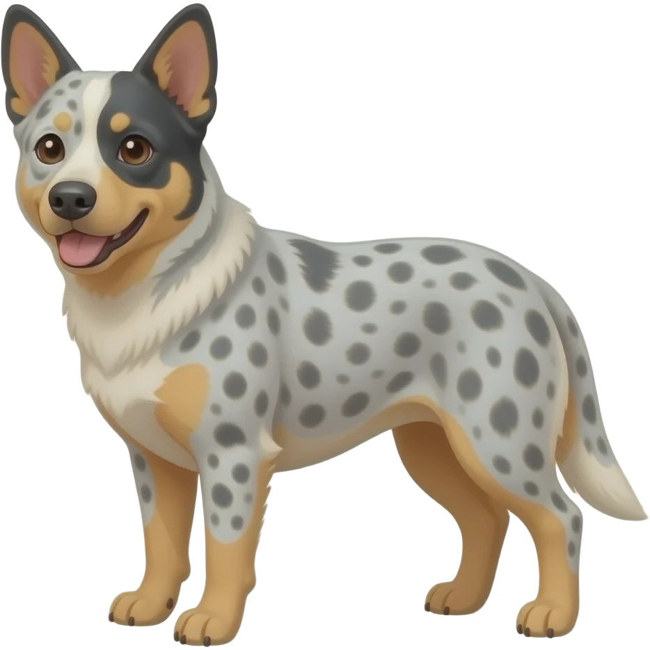 white heeler dog with cream spots emoji
