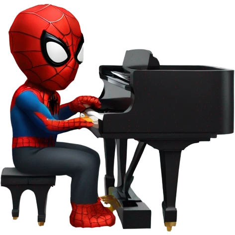spiderman tocando piano emoji