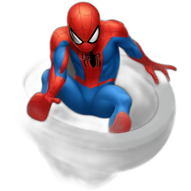 spiderman taking poop emoji