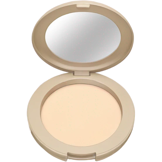 pastel begie powder compact with mirror emoji