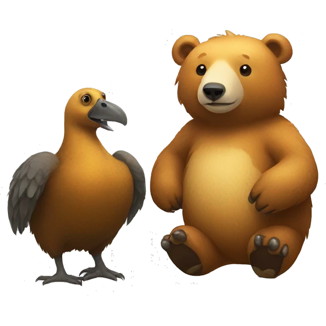 A bear and a dodo friend emoji