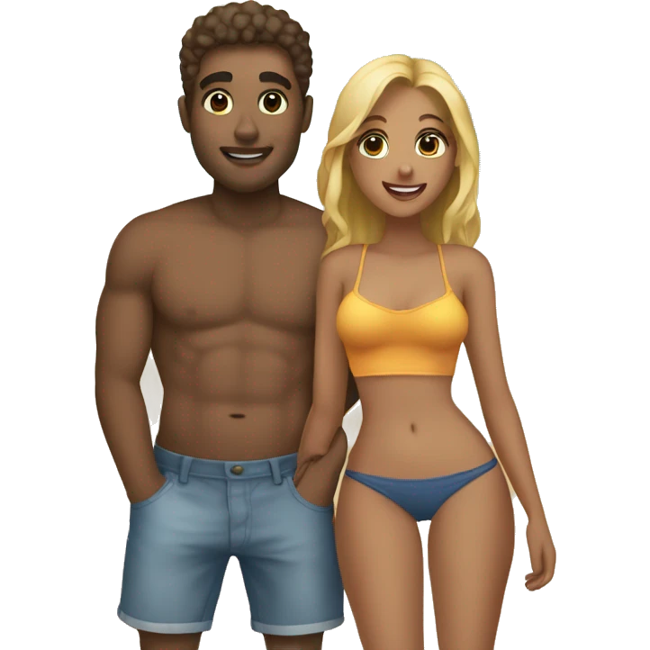 girlfriend and boyfriend at the beach emoji