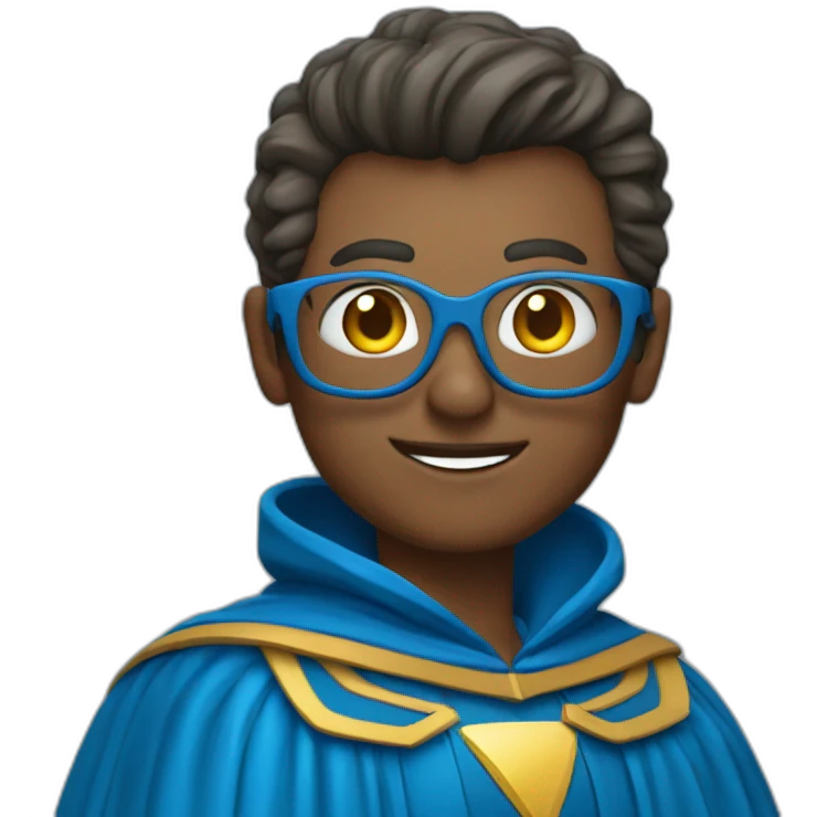Teacher Superhero with blue cloak  emoji