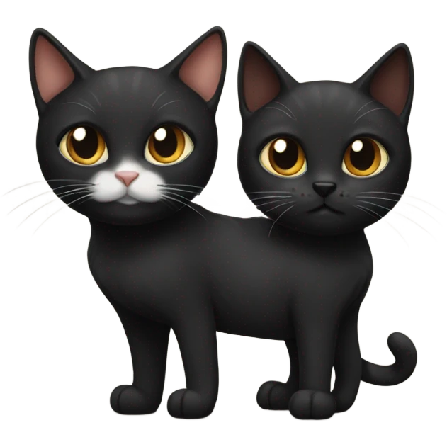 Black cat with calico cat as brothers emoji