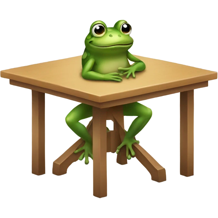 Frog sitting on table emoji