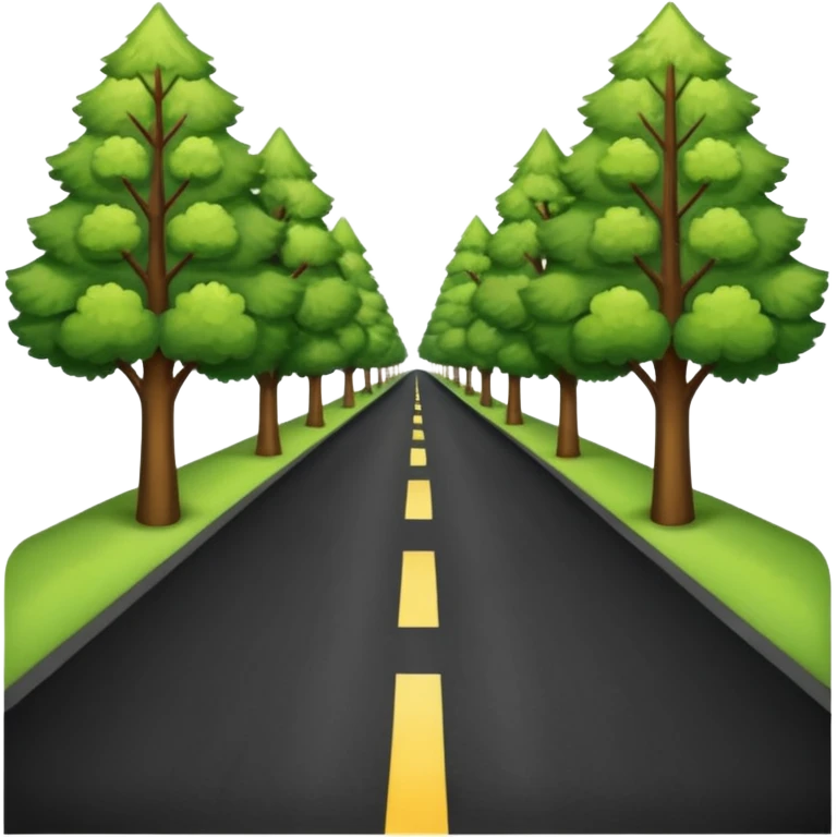roadway with trees on the sides emoji emoji