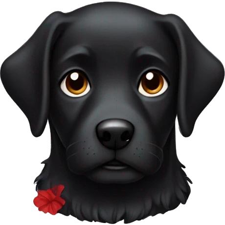 black dog wearing a red dress emoji