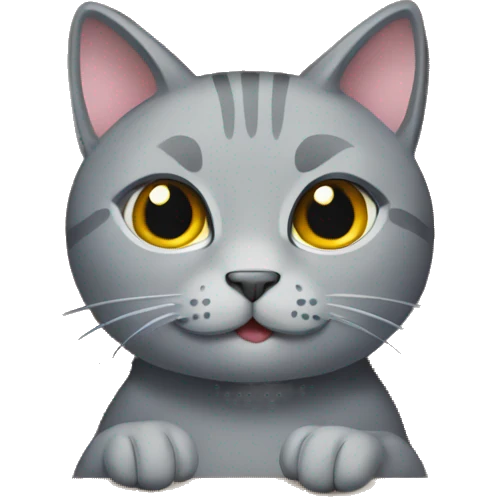 Grey Cat in a cardboard box  emoji