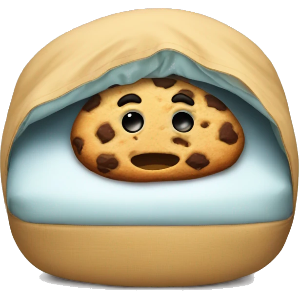 Cookie peeking out from under pillow emoji