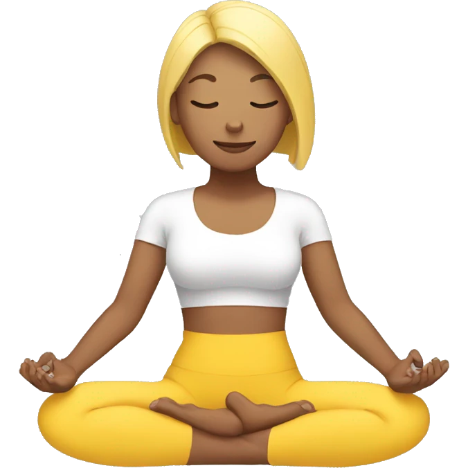 person with yellow skin tone doing yoga emoji