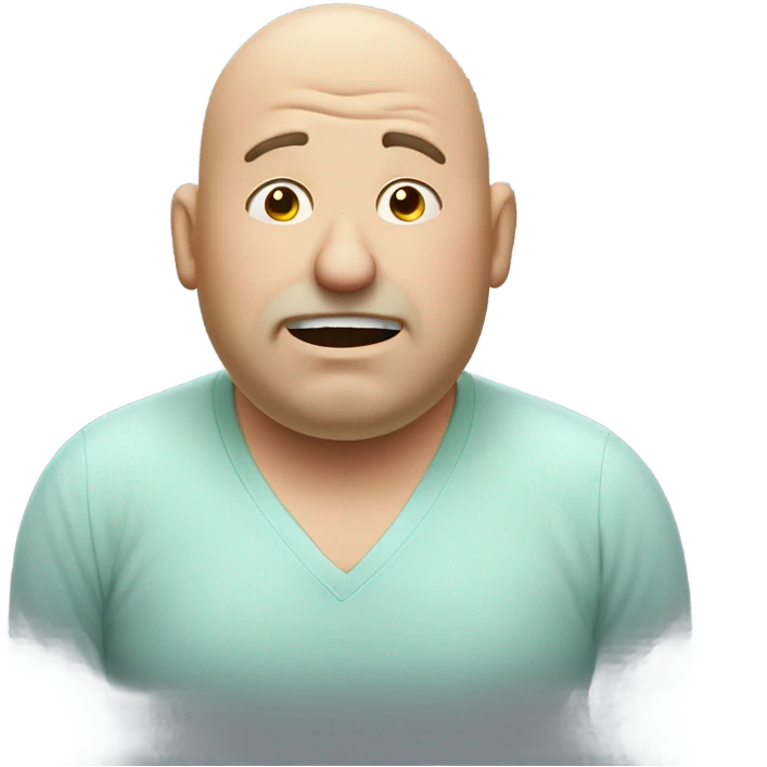 Chubby balding middle age guy with bad breath emoji