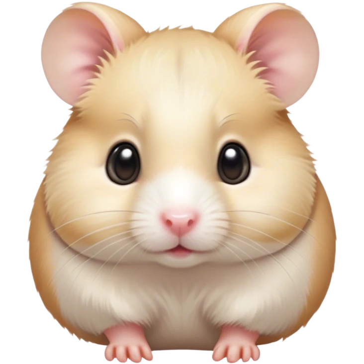 Cinematic Cute Cream Hamster Portrait Emoji, Head tilted playfully and inquisitively, featuring a silky, pristine cream fur with a gentle sheen, round, sparkling dark eyes filled with curiosity, Simplified yet irresistibly adorable features, highly detailed, glowing with a warm, friendly glow, high shine, affectionate and lively, stylized with a touch of whimsy, bright and endearing, soft glowing outline, capturing the essence of a mischievous yet loving hamster, so playful it feels like it could dash out of the screen and into your arms! emoji