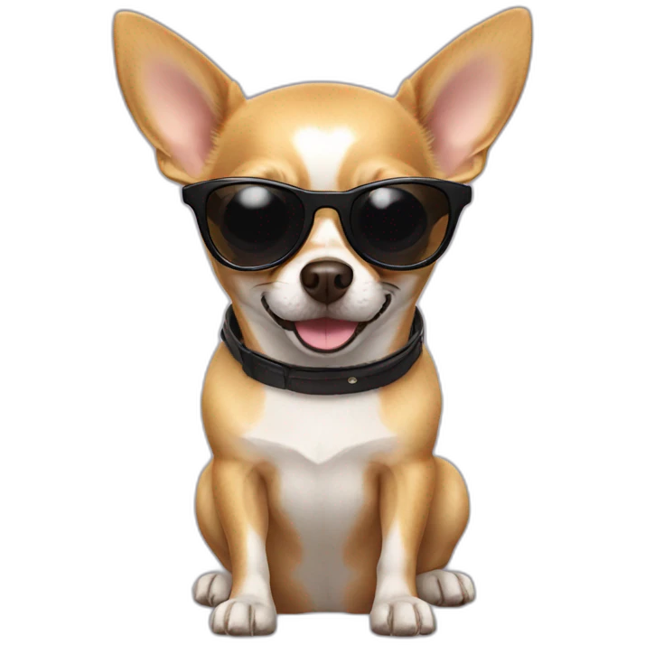 Chihuahua with sunglasses emoji