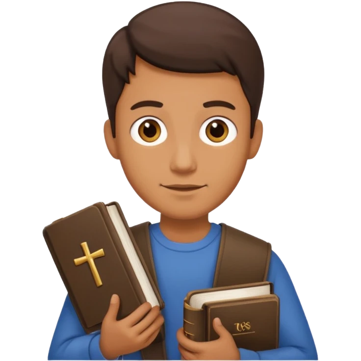 a man holding a bible emoji