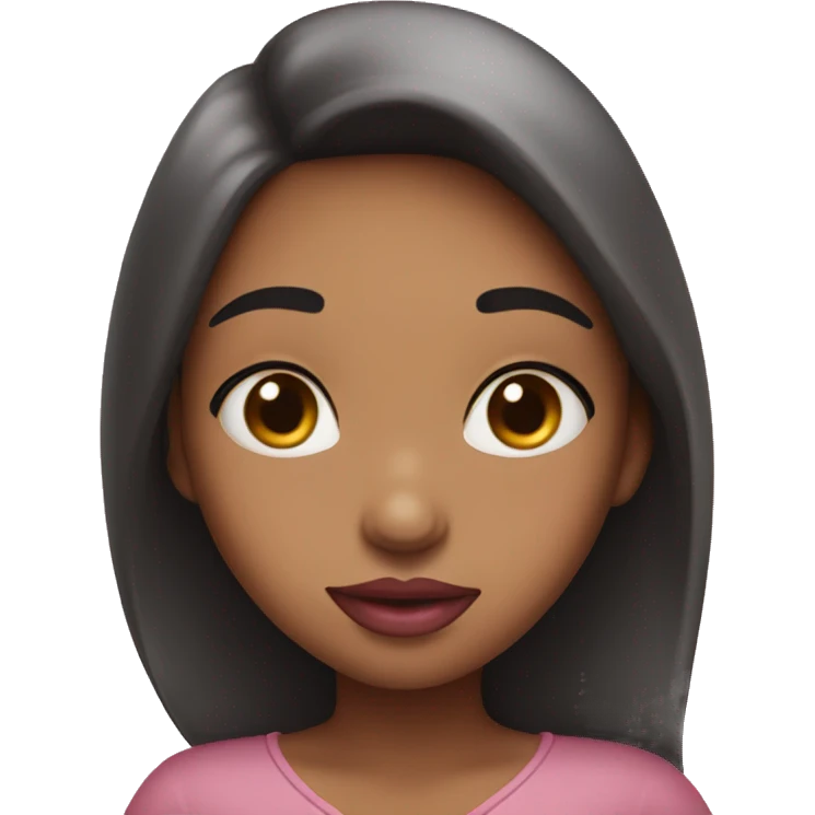 Girl with pink lips send a kiss with her hands forward  emoji