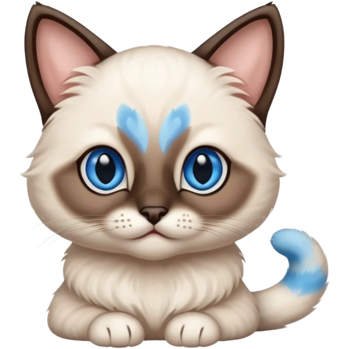 baby Siamese cat with blue eyes emoji