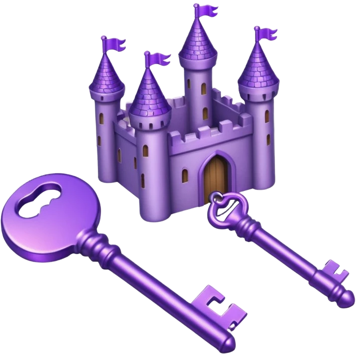 glitter purple key of castle emoji