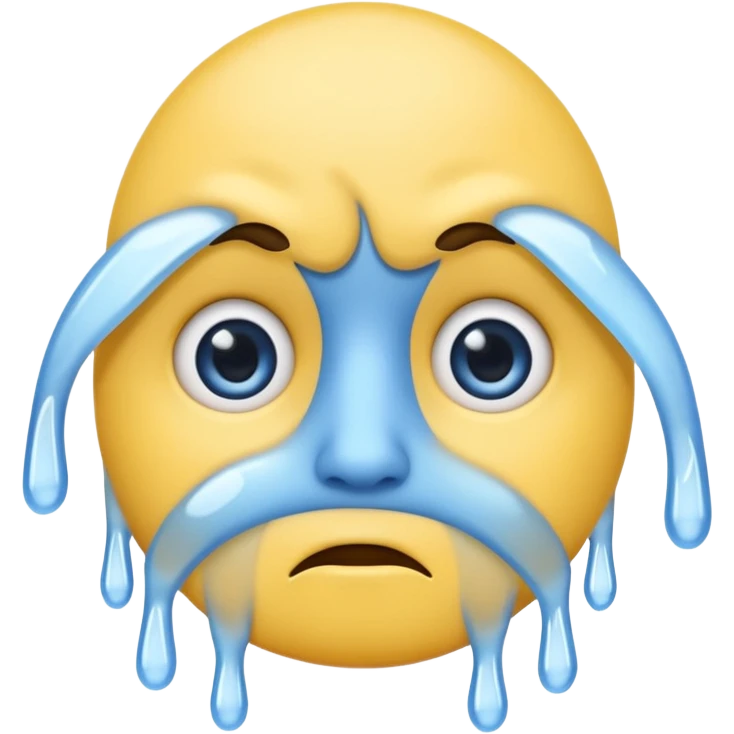 very cold classic yellow emoji, shivering, blue face, icicles, wide eyes emoji