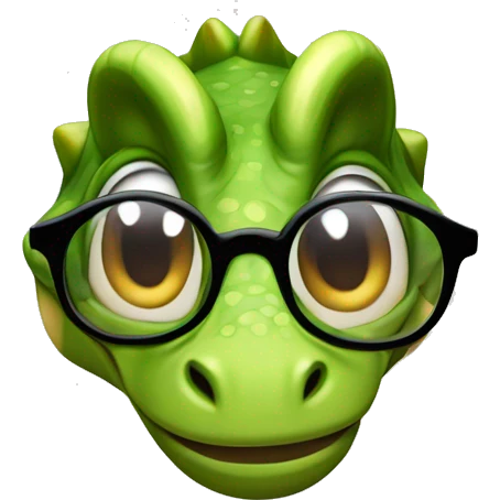 dinosaurio con lentes emoji