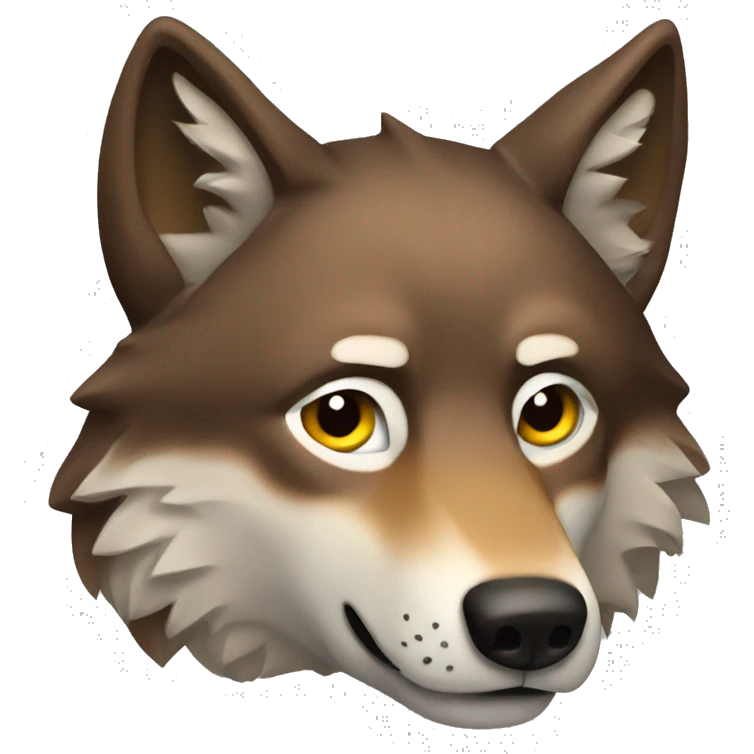  Brown wolf face side on emoji