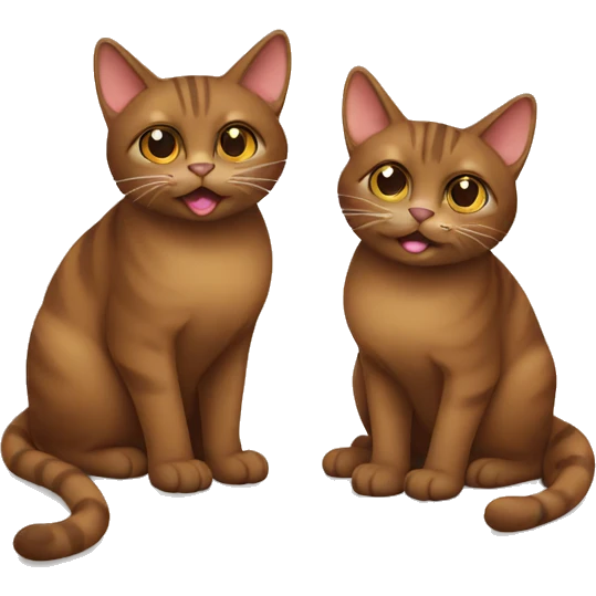 Two brown cats emoji