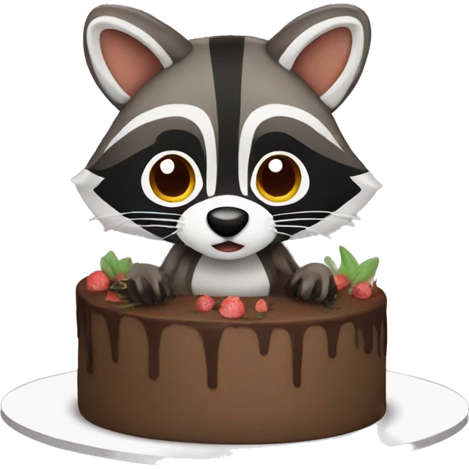 Raccoon cake emoji