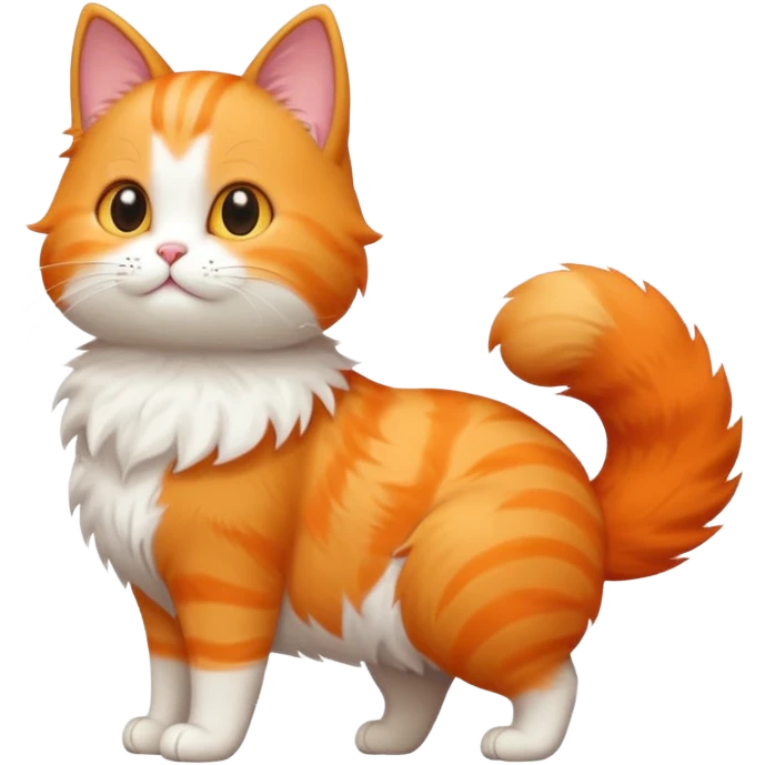 A cute cat emoji, full body, standing in side view. emoji